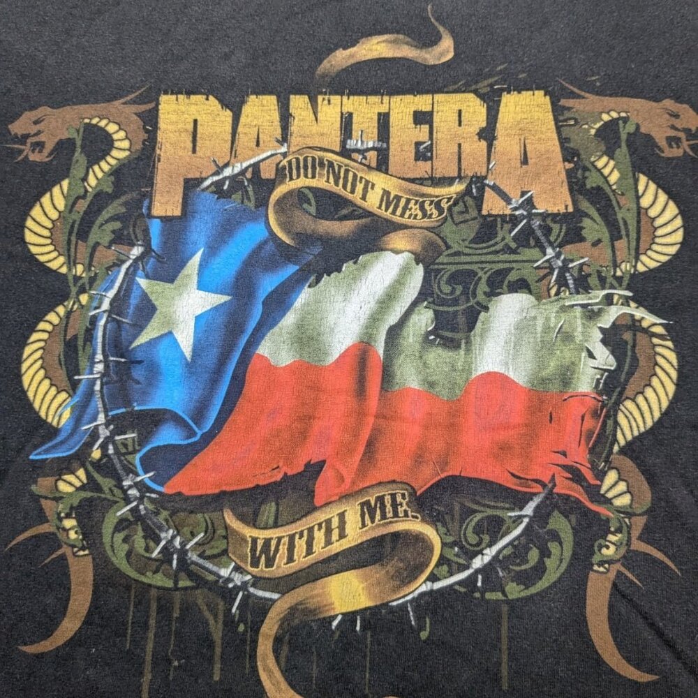 Vintage PANTERA Do Not Mess With Me T Shirt Mens 2XL Groove Metal